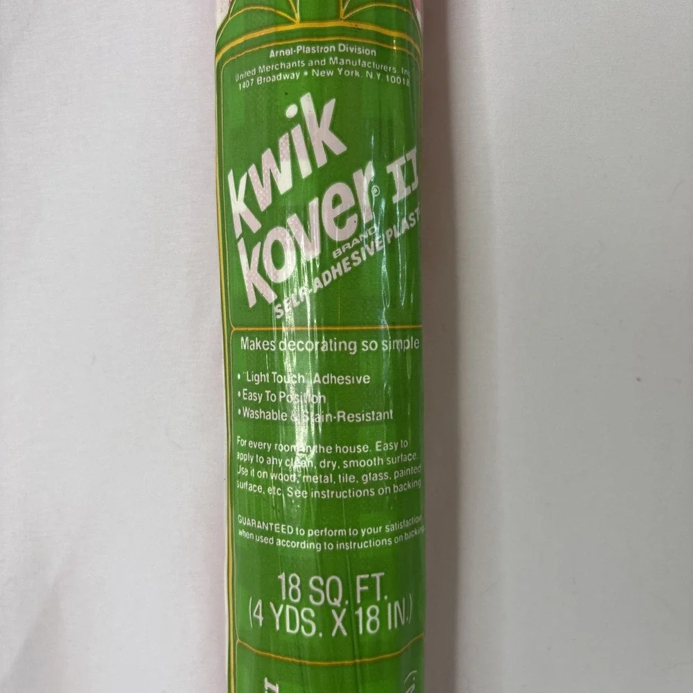 Vtg Kwik Kover II Self Adhesive Plastic Contact Paper Gingham Red 288-9 NOS